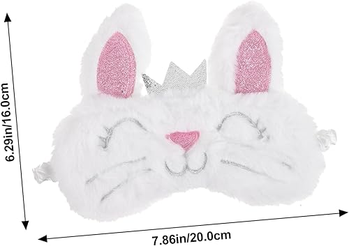 Miniatura 2 de 1 máscara de animales para parche para dormir mujeres niñas sombra sombra sombra máscara de sueño conejo de felpa con los ojos vendados parche de