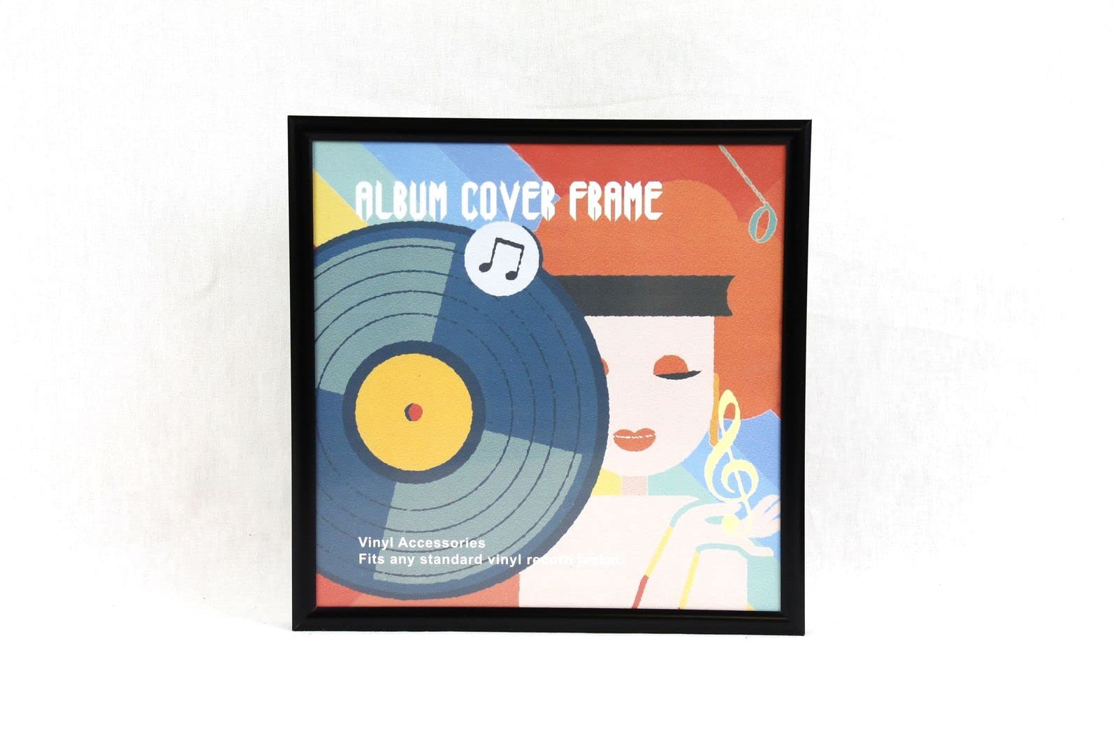 Una cornice quadro espositore vetrina da parete per 1 disco 45 giri in vinile con copertina (vinile diametro 17 cm) (10)