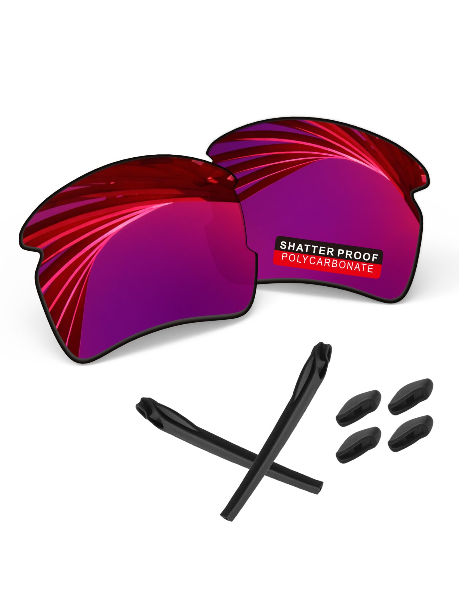 PRO+ Polycarbonate Replacement Lenses &amp; Rubber Kits for Oakley Flak 2.0 Series Sunglass