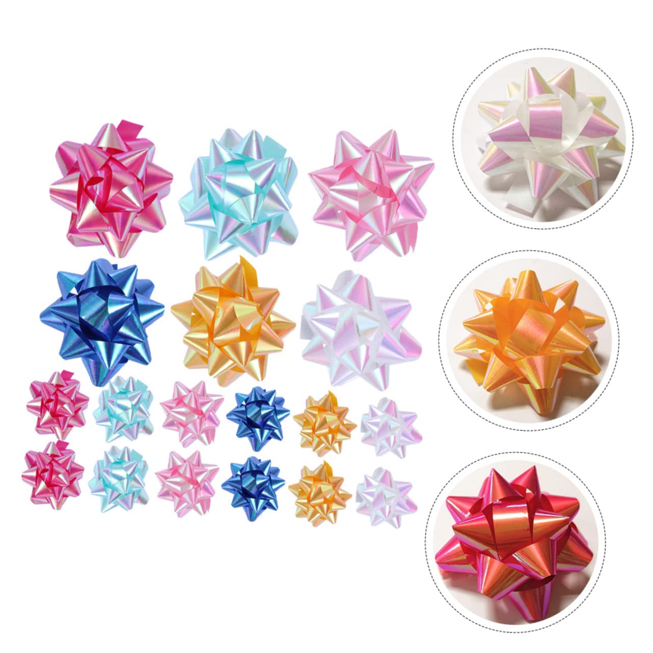 SOLUSTRE 150pezzi Fiocchi Decorativi Nastro Per Regali Con Design Fiori Per Decorazioni Festive e Incarti Facili Da Utilizzare e Realizzati Sicuro