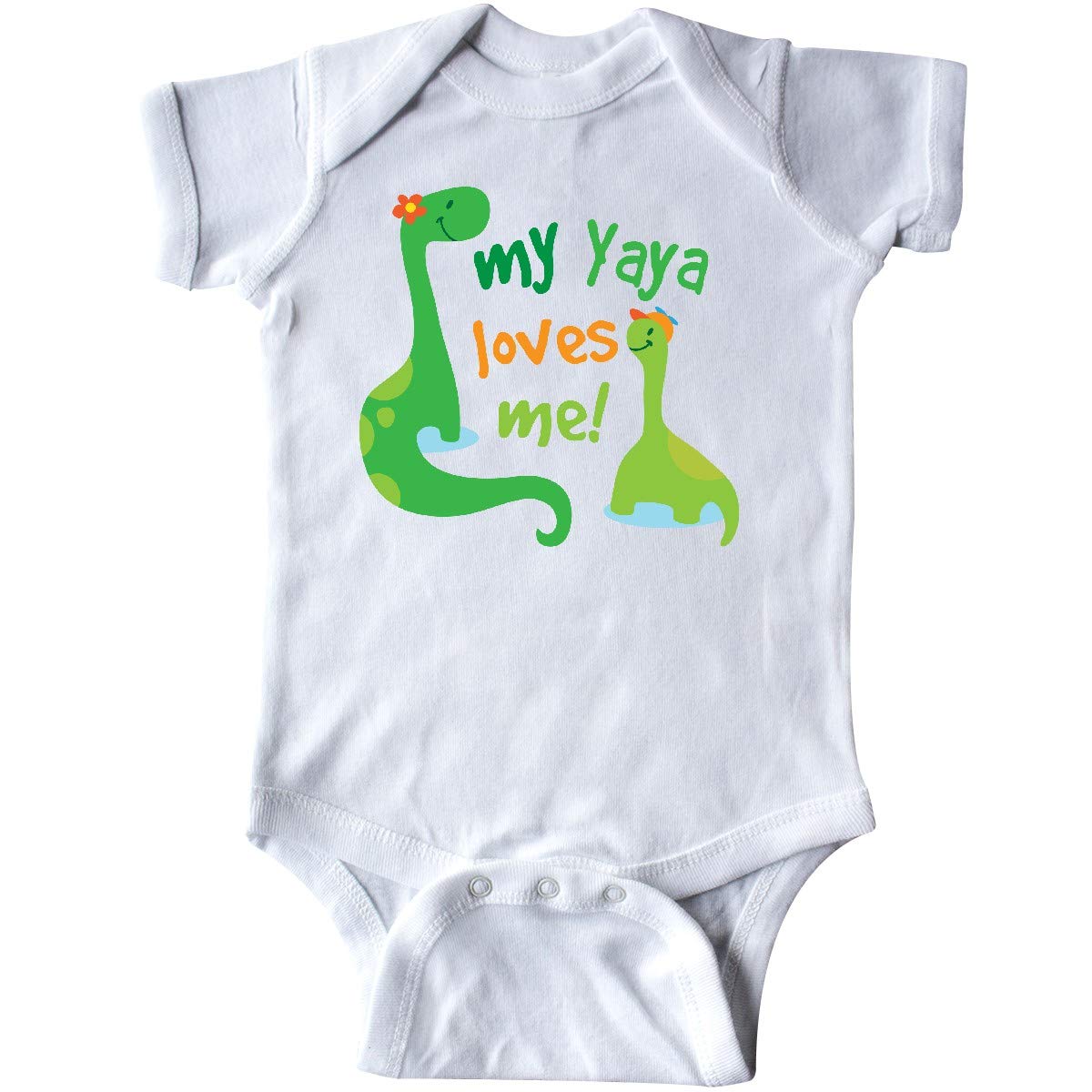 inktasticMy Yaya Loves Me Grandson Dinosaur Baby Bodysuit