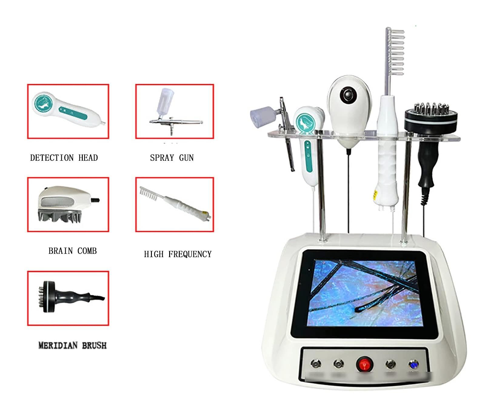 Diagnostyka skóry Analiza włosów, Analizator pielęgnacji skóry z głowicą detekcyjną 300X + 3 głowice robocze Analizator mieszków włosowych, Detektor skóry głowy