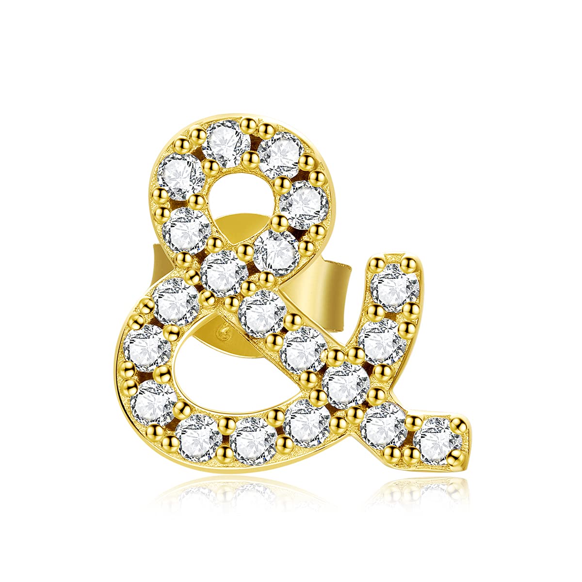 Insignia-Ohrstecker für Damen, Vier Stile, klare CZ-Goldfarbe, einzigartiges Design, Ohrpiercing, Hashtag