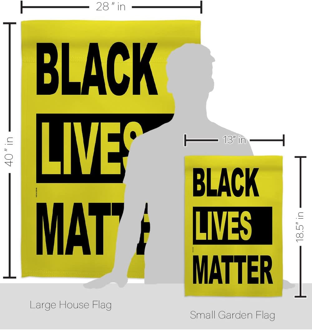 Black Lives Movement Kit Support Cause BLM Anti Racism Revolution Equality Social Decoration Banner Small Yard Gift Double-Sided, 1 x House & 1 x Garden Flags, Thick Fabric