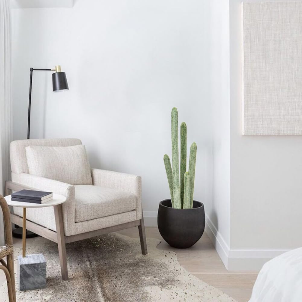 DILATATA Lot de 2 cactus artificiels en pot de 74,9 cm + 82,5 cm de haut « Euphorbia Accruensis Cactus » pour la maison, le jardin, le bureau, la pendaison de crémaillère