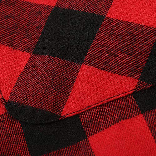 Image of OCHENTA Men's & Boys' Long Sleeve Button Down Plaid Flannel Shirt