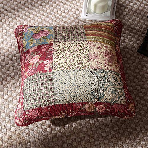 Tache Cotton Patchwork Vintage Antique Floral Fairy Tale Tea Party 18X18 Cushion Cover 2-Pieces #TOP1