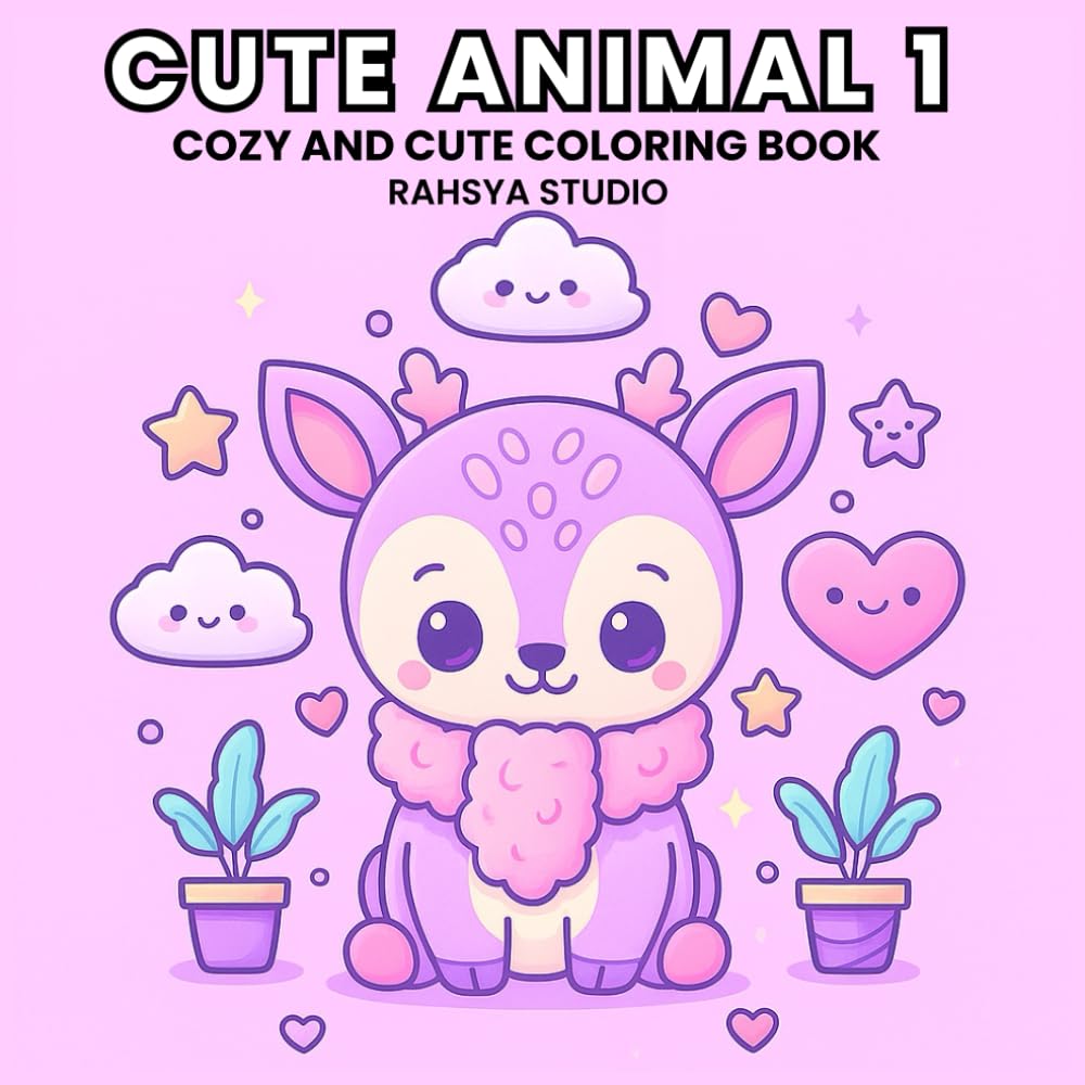 Cute Animal Vol. 1 - Kawaii Coloring Book for Kids & Adults: Cozy Creatures for Relaxation & Joy | Stress-Relief & Fun Coloring Book