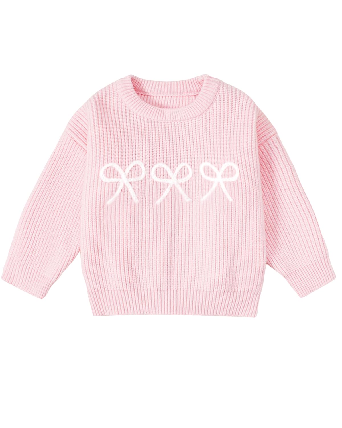 Toddler Girl Knit Sweater Tops Cute Kid Chunky Pullover Sweatershirt Fall Winter Clothes
