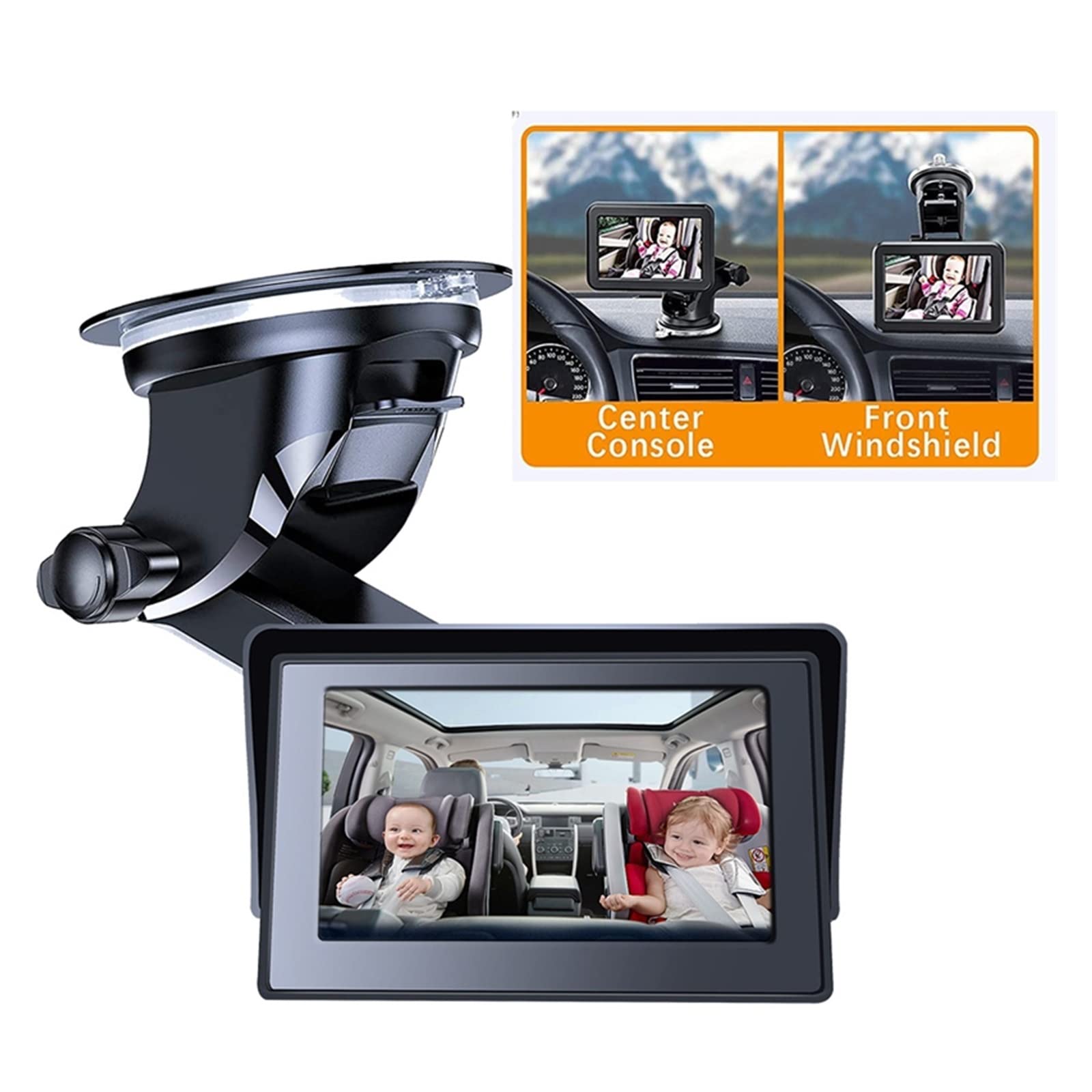 Caméra Bébé Voiture – Écran 4,3 Pouces HD, Vision Nocturne, Angle Réglable 360°, Facile à Installer Sur Appui-tête - 7