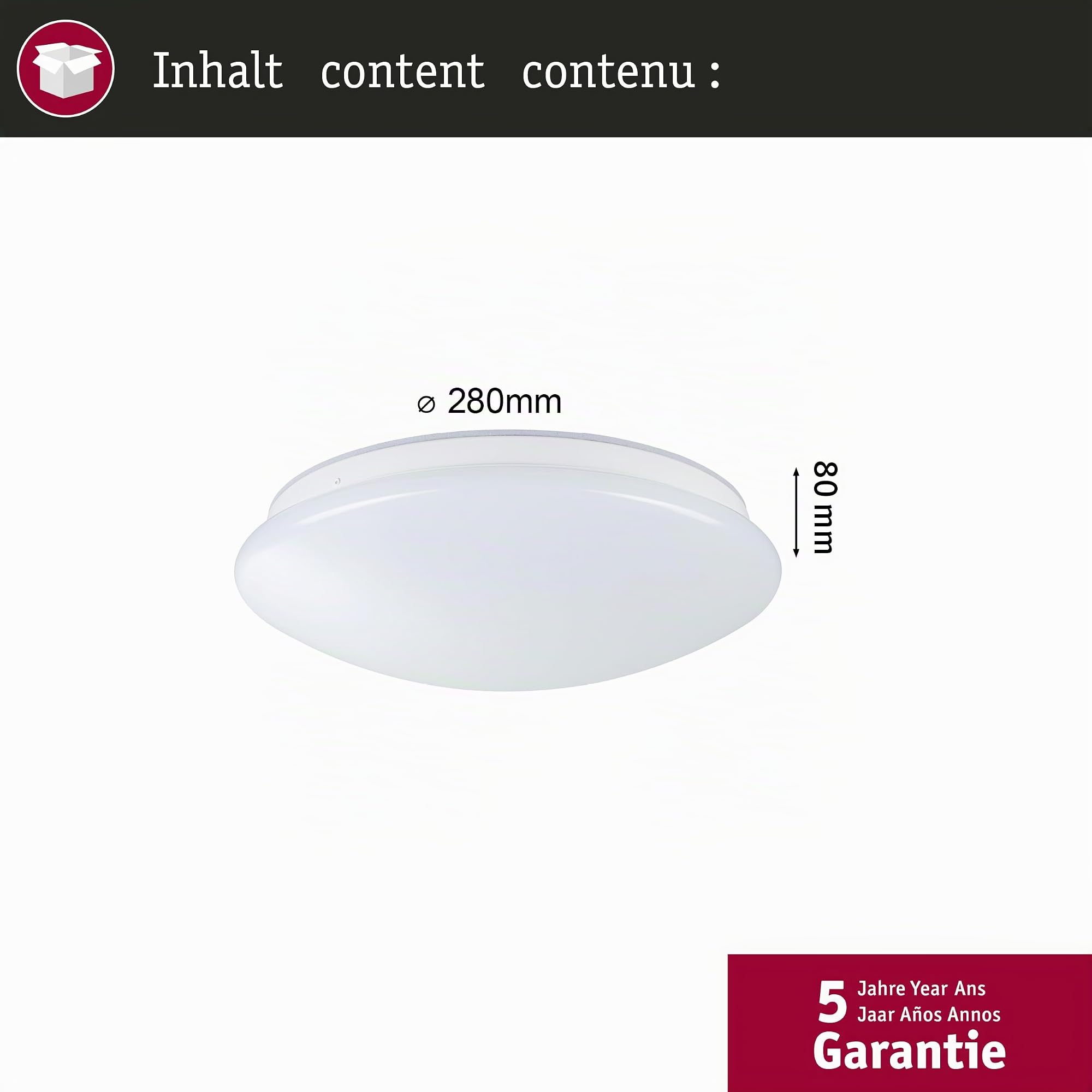 Paulmann 75407 LED Deckenleuchte Leonis Dämmerungsgesteuerter Bewegungsmelder (HF) IP44 3000-5700K 1750lm 230V 16,5W Weiß