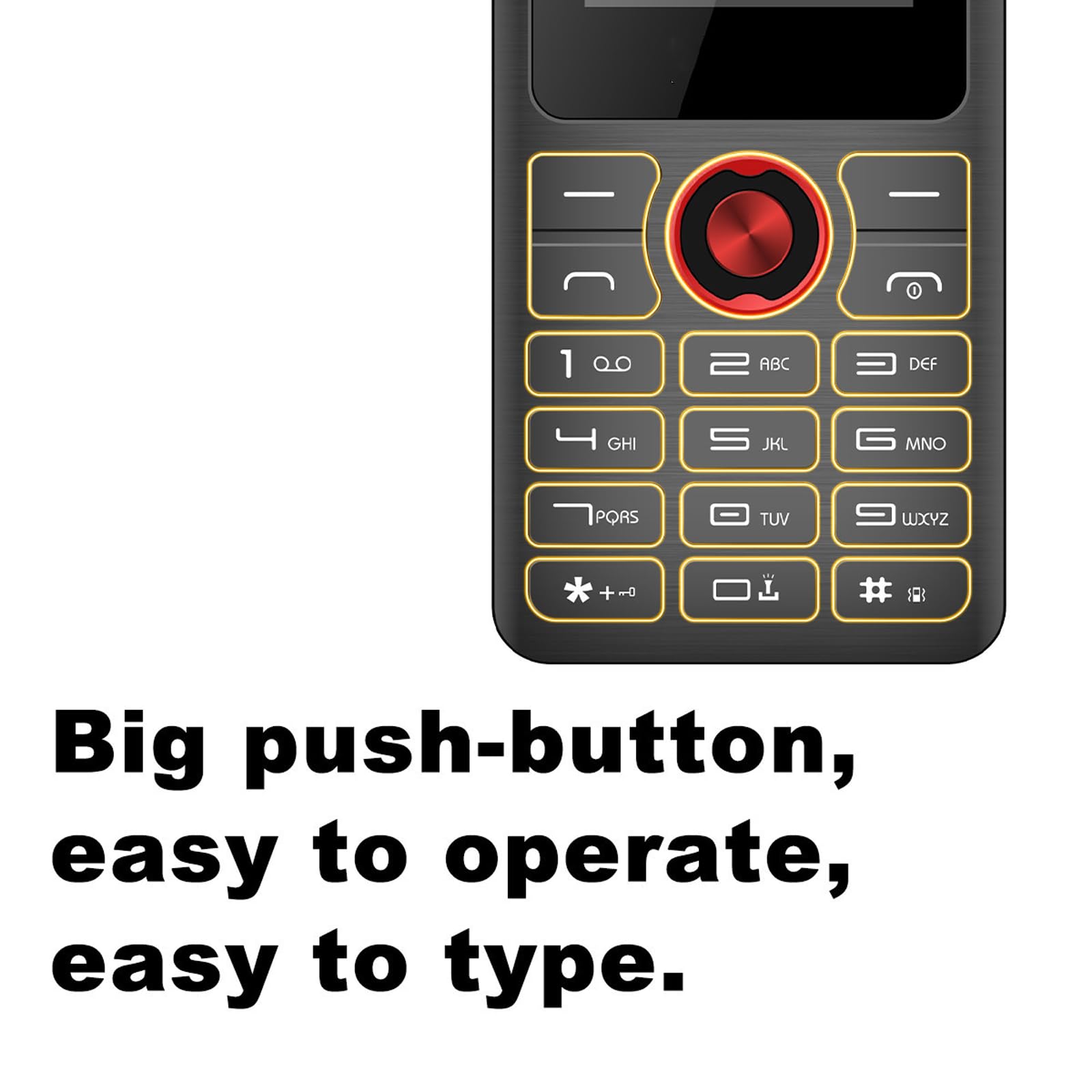 Podstawowy telefon komórkowy dla osób starszych, telefon komórkowy 2G z dużym przyciskiem, odblokowany, standard sygnału GSM, obsługa kart dual SIM + SD,Red