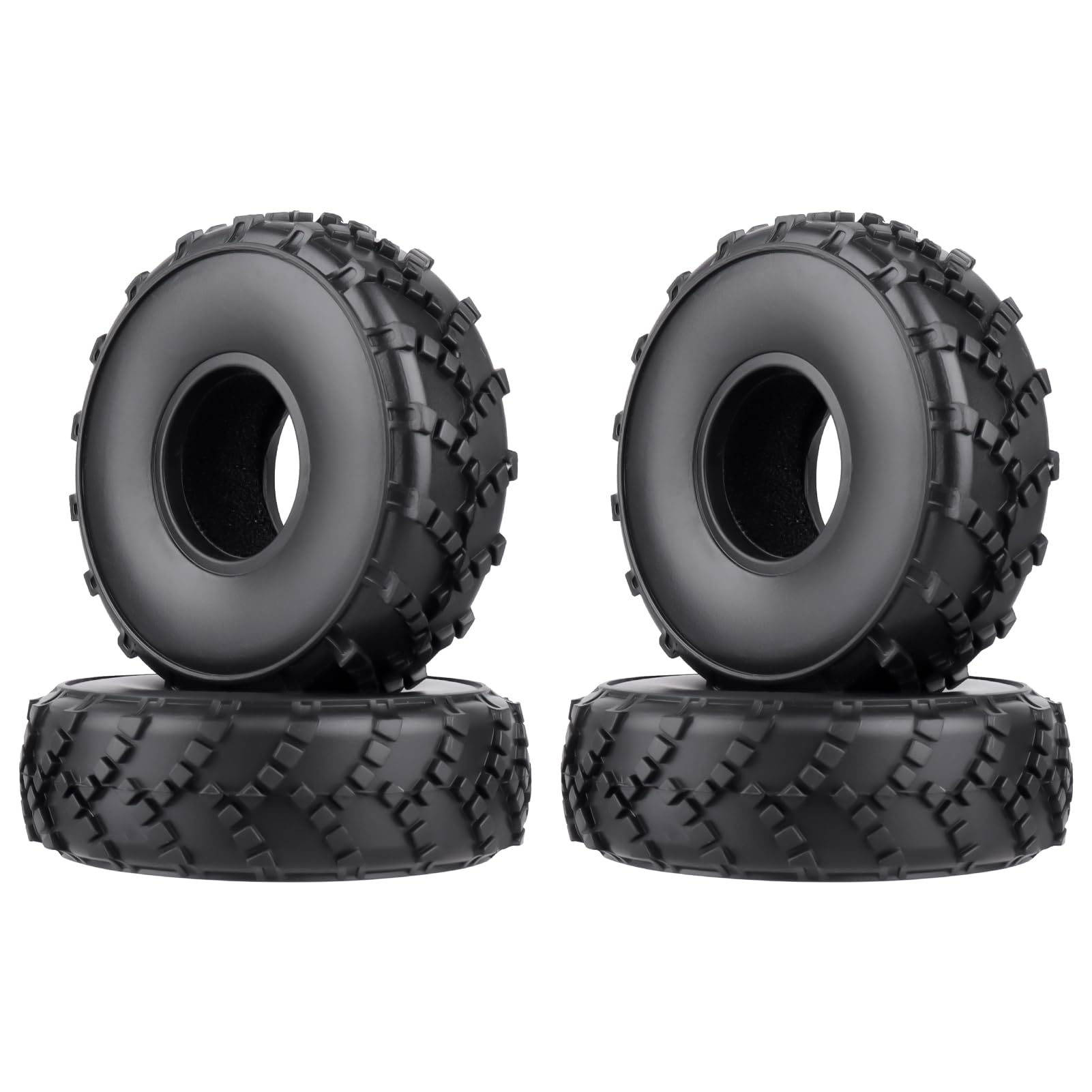 AllinRC 1.0 Tires 1/24 1/18 Crawler Mud Tires for Axial SCX24 Bronco Gladiator C10 JLU Deadbolt B17 Traxxas TRX4M, 4PCS