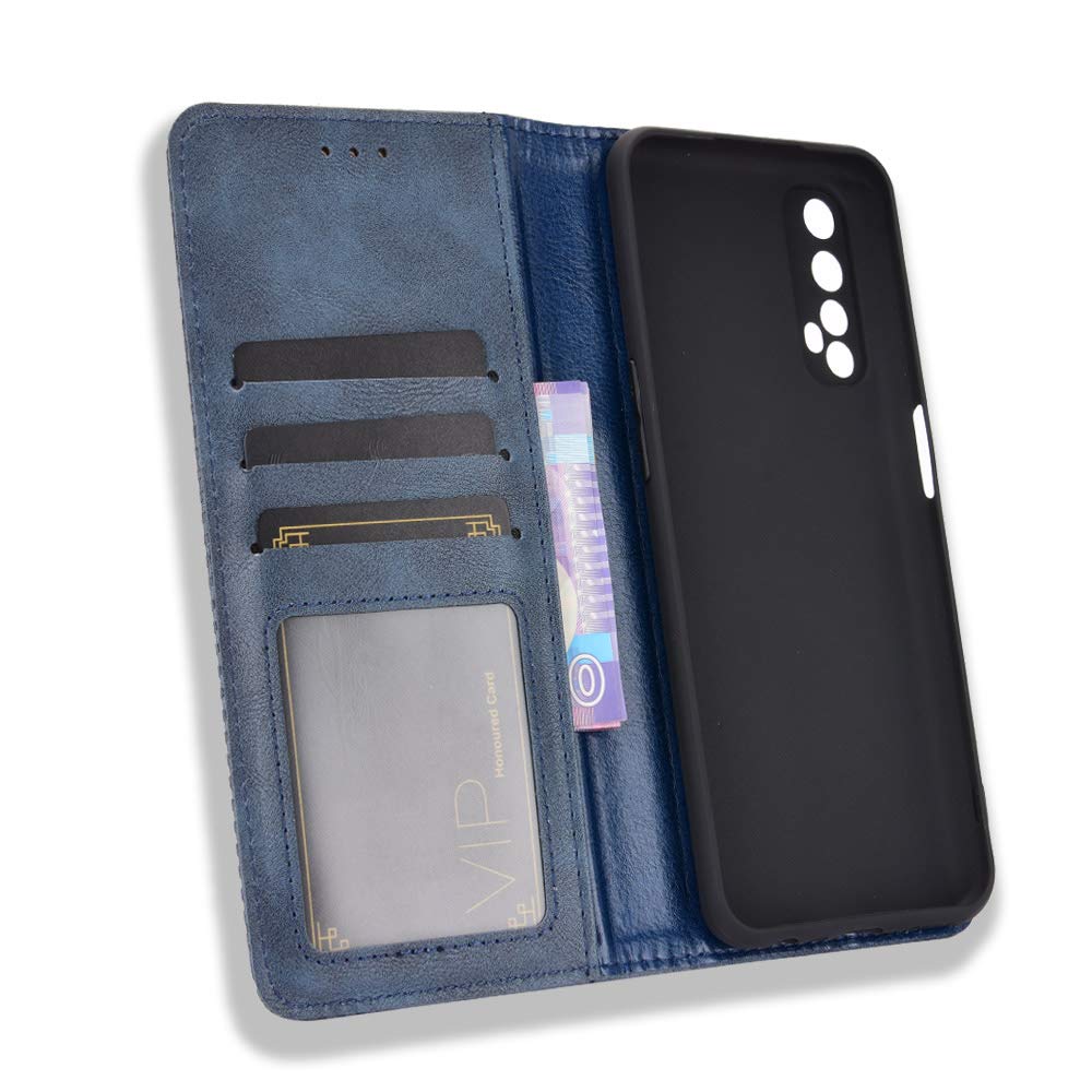 Custodia A Portafoglio In Pelle Per Realme 7, Con Slot Per Carte E Supporto Integrato – Cover Flip Magnetica