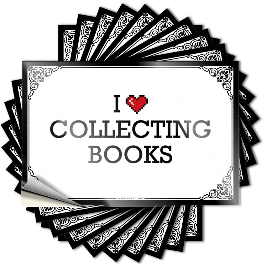 I Love Collecting Books Coastal Sticker | Back Porch Decor Waterproof Vinyl Hat Motorcross Removable Decal Peel Stick(6X9CM)