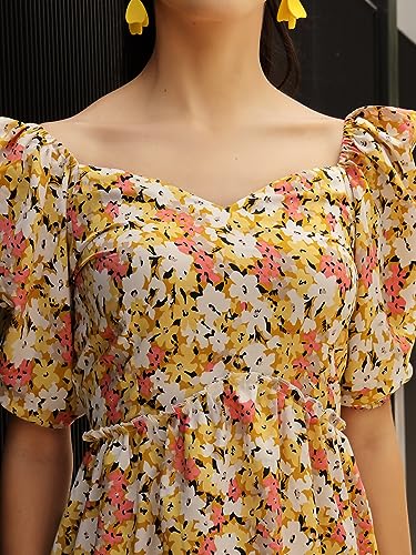 Image of OOMPH! Women's Crepe Fit and Flare Knee-Length Dress