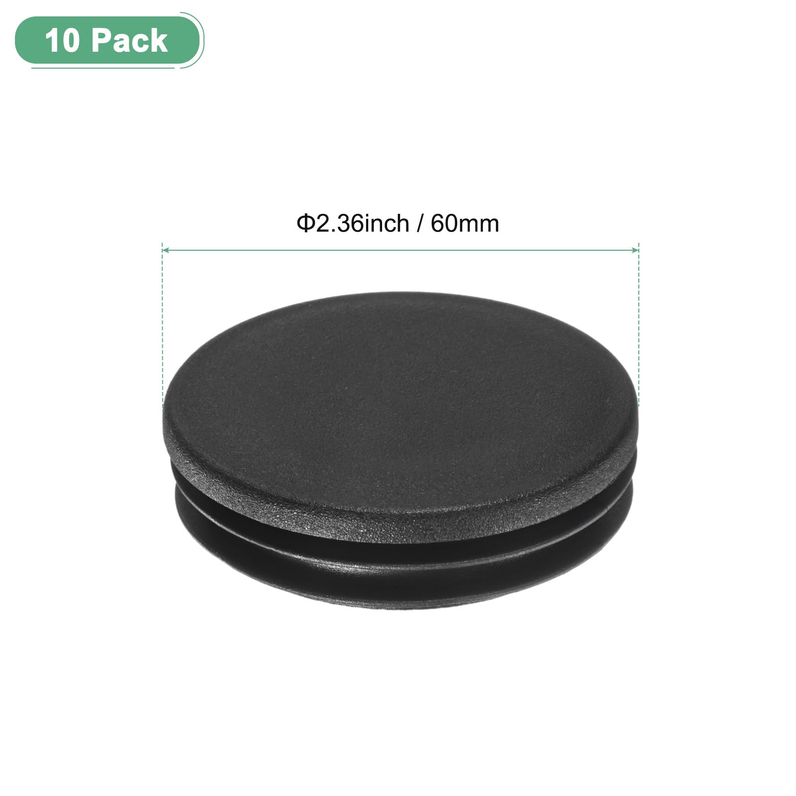 M METERXITY 10-Pack Round Plastic Hole Plugs, 2.36" (60mm) Plastic Tubing End Caps for Patio/Chairs/Fences - Image 3