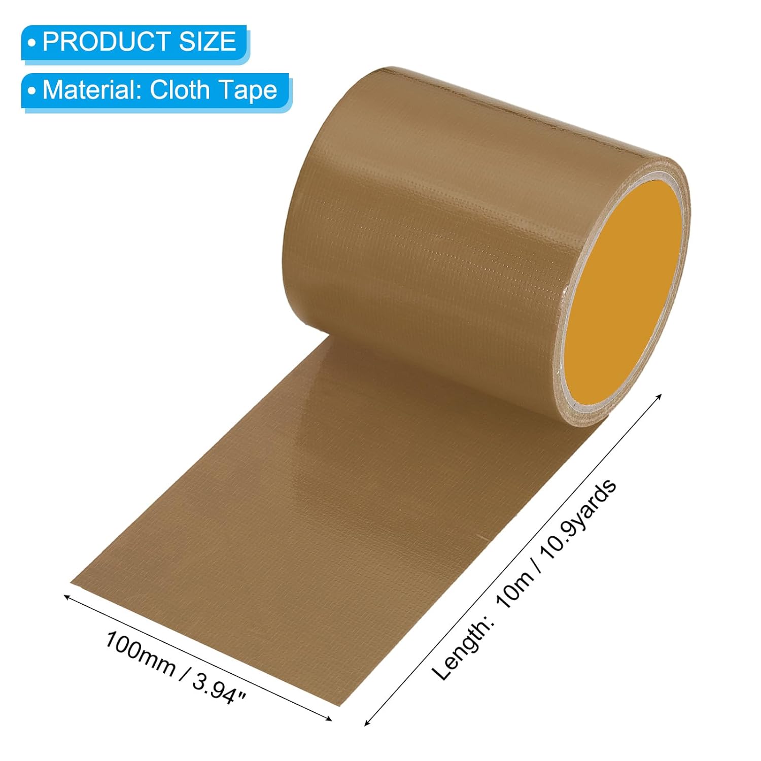 Gaffers Tape 4 in x 11 Yards, Waterproof Gaffer Floor Tape No Residue Non-Reflective Easy Tear for Indoor Outdoor Photography Electrical Cord Industrial Use, Brown