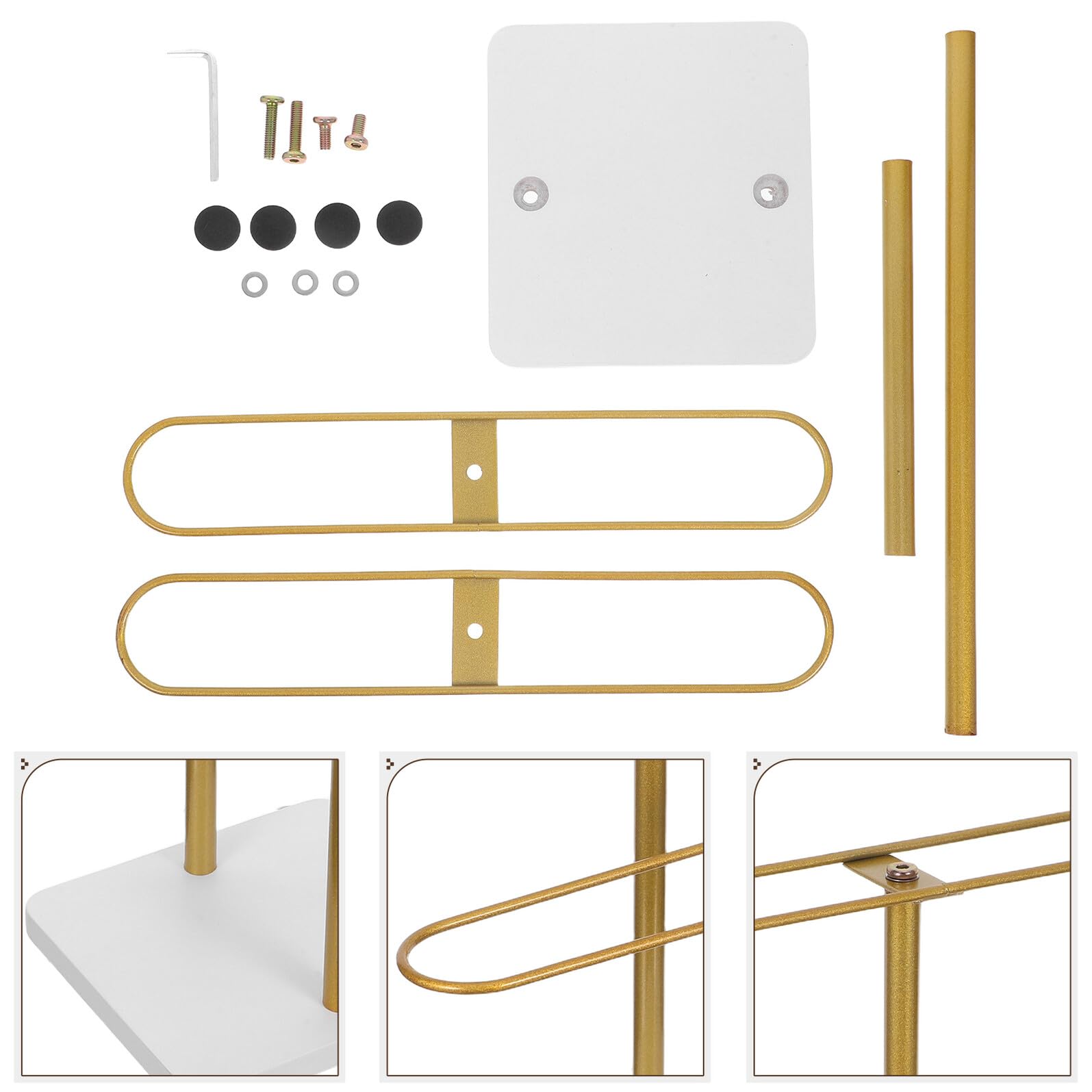 Garneck Soporte Metálico para Gafas de Sol de 2 Niveles Organizador de Gafas Dorado Cuadrado Estante para Guardar para Escritorio Exhibidor para Casa y Tienda