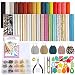 Caydo 32pcs Leather Earring Making Kits Include 5 Styles Faux Leather Sheets, Earring Cut Template Stickers and Tools for Starter Leather Earring Making (6.3 inch x 8.3 inch)