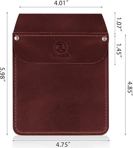 Vista 16 de RingSun Protector de bolsillo de cuero genuino para hombres, bolsa de herramientas duradera, protector de camisas de jeans para herramientas