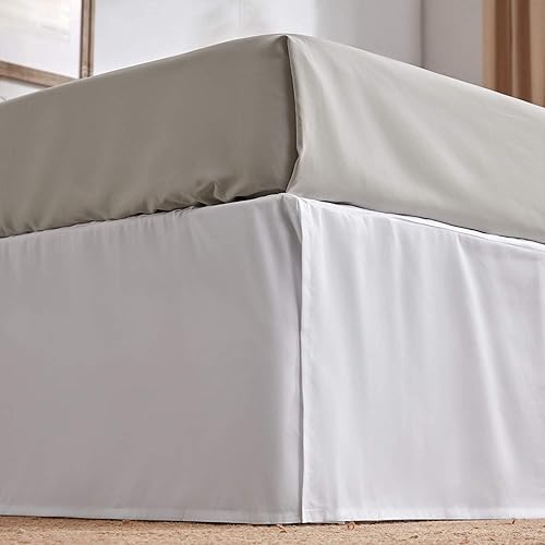 Miniatura 5 de Comfort Beddings - Falda de cama tamaño King, estilo plisado, 100% tela de mezcla de algodón, ajuste a medida de alta calidad, 1 falda de cama