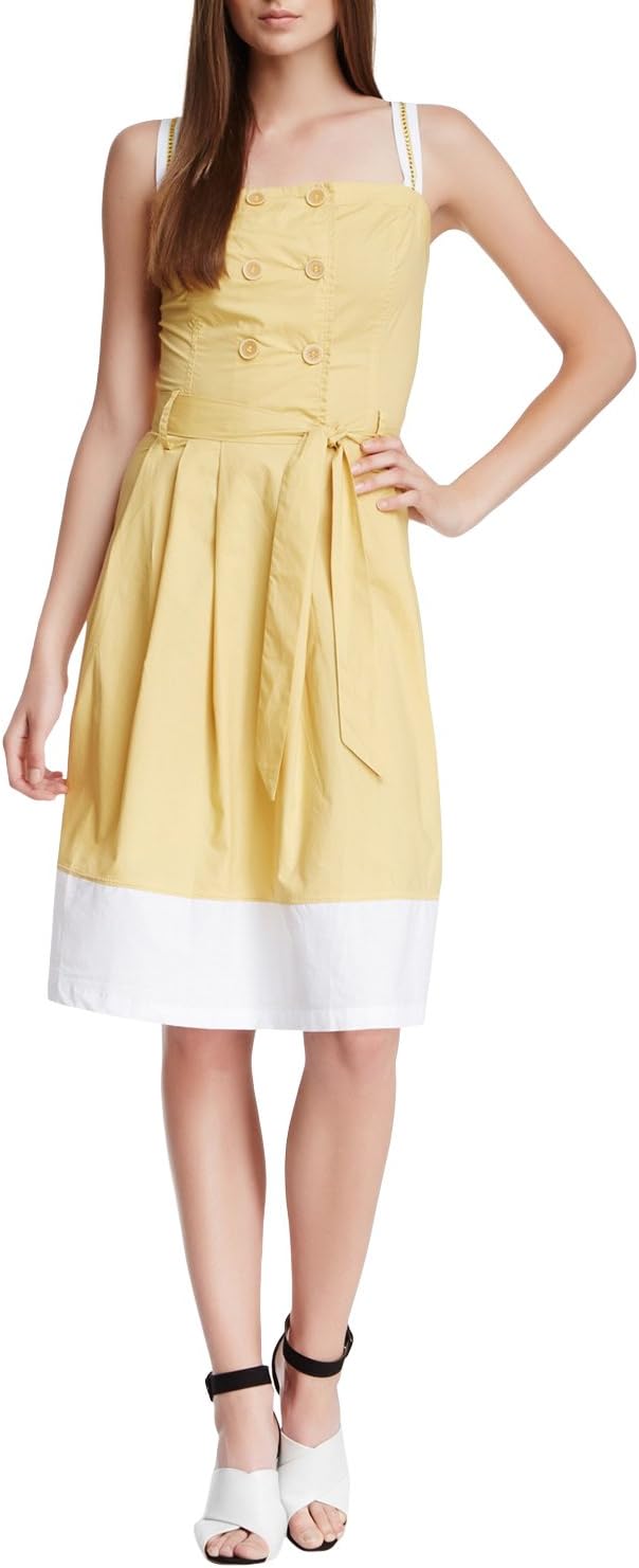 Style NY Women's Smocked Double Breasted Button Empire Dress