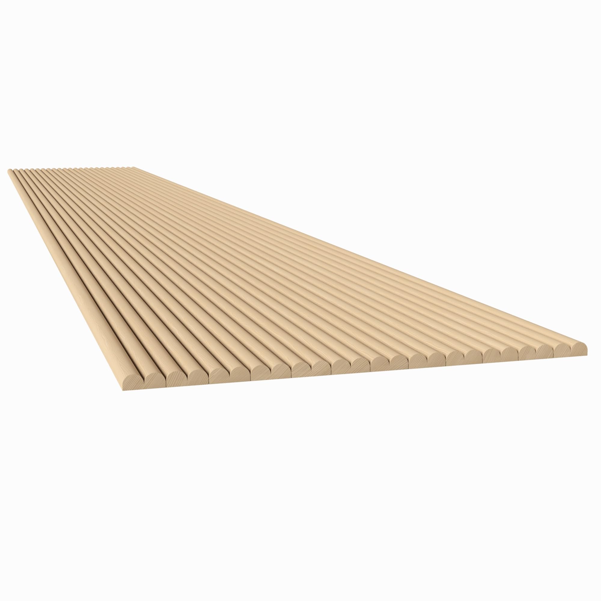 Tambour Touch 1/2" Double Bead Tambour - 12" W x 96" L, Poplar, Flexible Wood Paneling for Walls, Cabinets, and Curved Surfaces