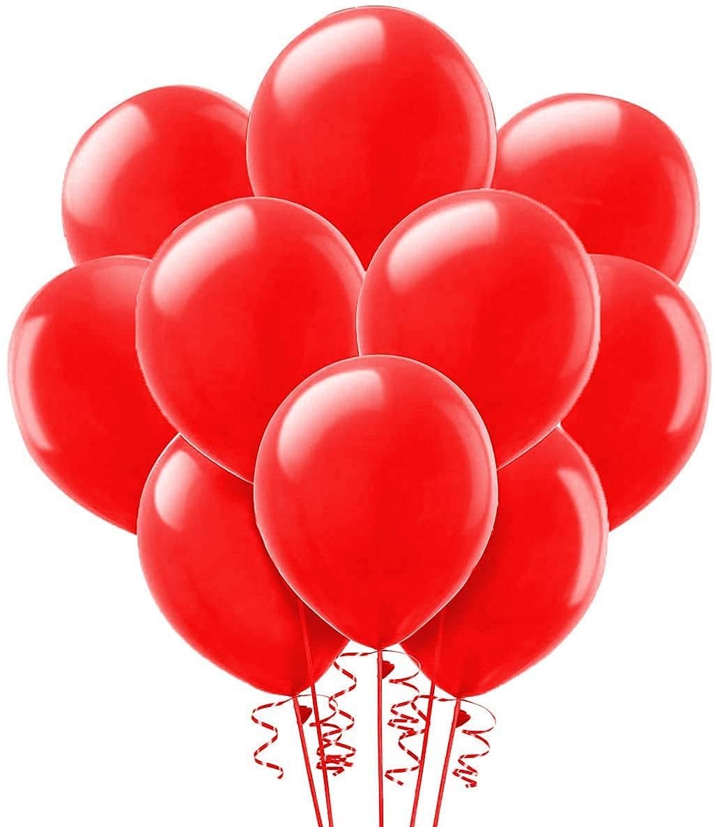 Rosymoment 12 Inch Metalic Latex Balloon 40 Pieces Pack Red Balloons For Birthday Party Wedding Anniversary Decorations, Color Red, MB40RED