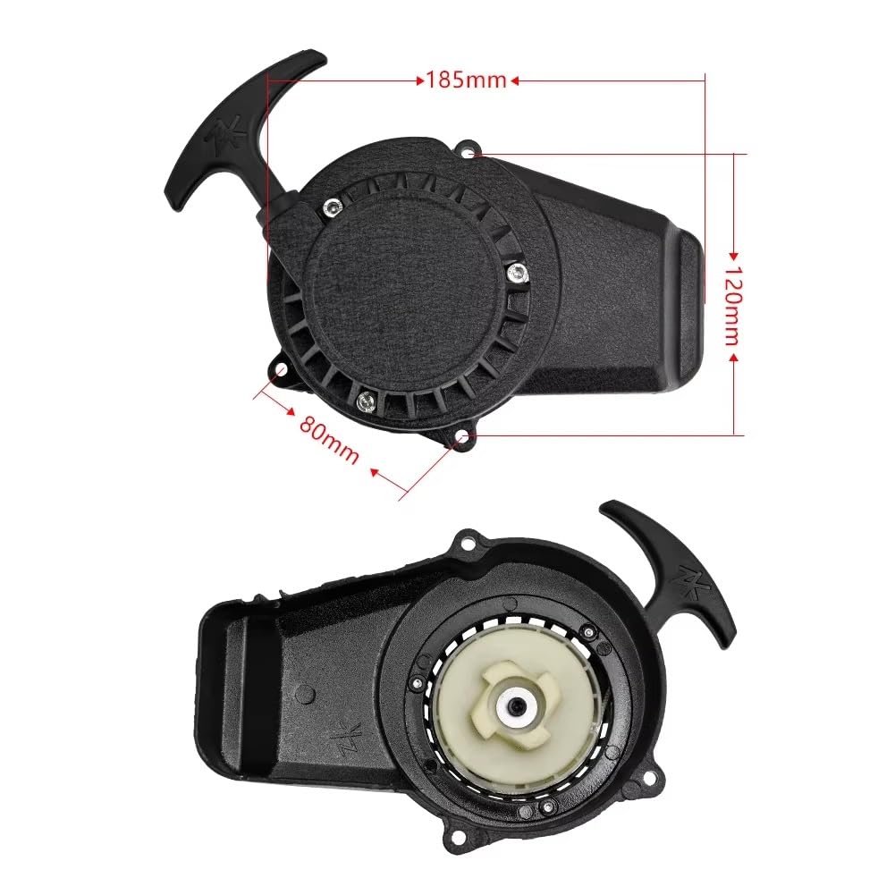 Motor De Arranque Para 47cc 49cc 2 Tiempos Arranque Motor | Arranque Por Cuerda + Volante Negro Para Mini Scooter De Bolsillo Dirt Bike ATV Extractor Arranque Retroceso