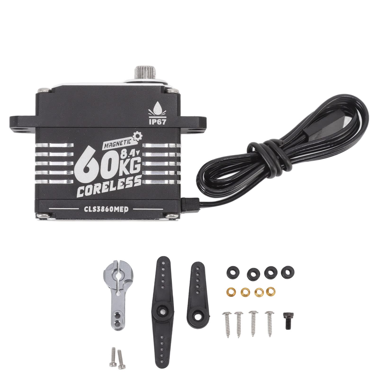 Drfeify FLASH HOBBY Serwo Przekładni RC Programowalna Przekładnia Kierownicza RC ze Stopu Aluminium Silnik Bezrdzeniowy 60 Kg IP67 Wodoodporny 6 V do 8,4 V dla Samochodów Roboty Ramiona Mechaniczne