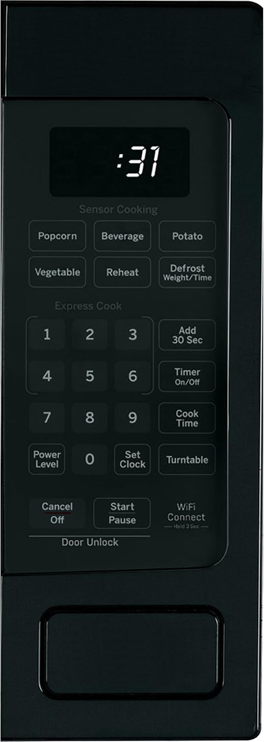 GE Profile PCHK11S1WBB 1.1 Cu Ft Countertop Microwave, 800W, Sensor Cooking, Scan-to-Cook, Wi-Fi Enable, Built-In Capable, Black