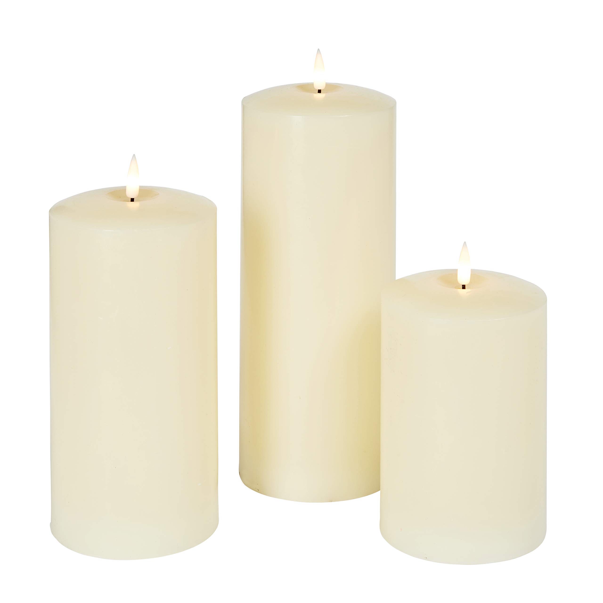 Lights4fun Lot de 3 Bougies Cierges TruGlow® à LED Blanc Chaud