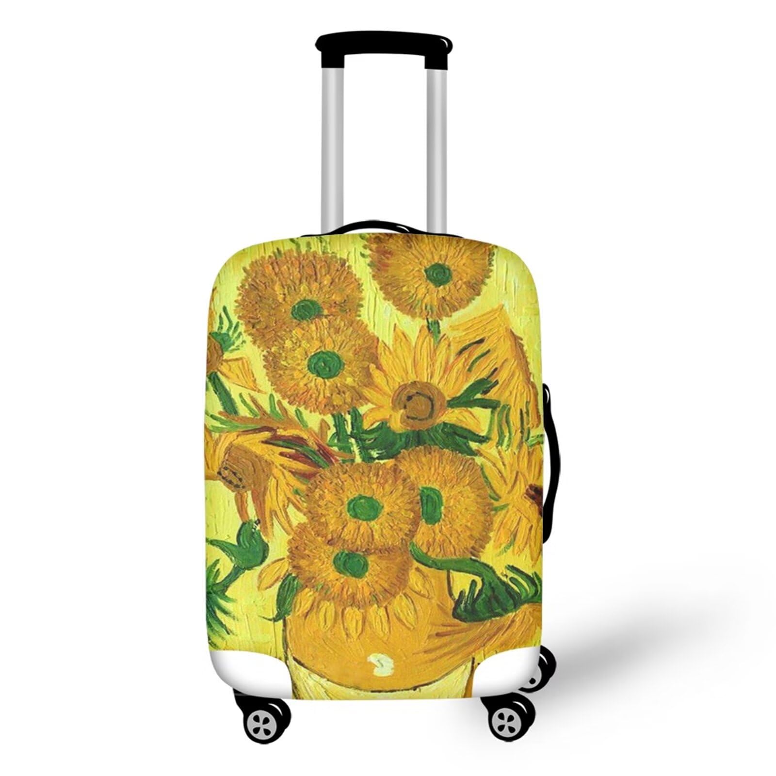 Ystardream Sunflower Travelling Luggage Cover 24inch Washable Suitcase Protector Anti-scratch Suitcase Cover Colorful Luggage Suitcase Protective Cover Fits Oil Painting