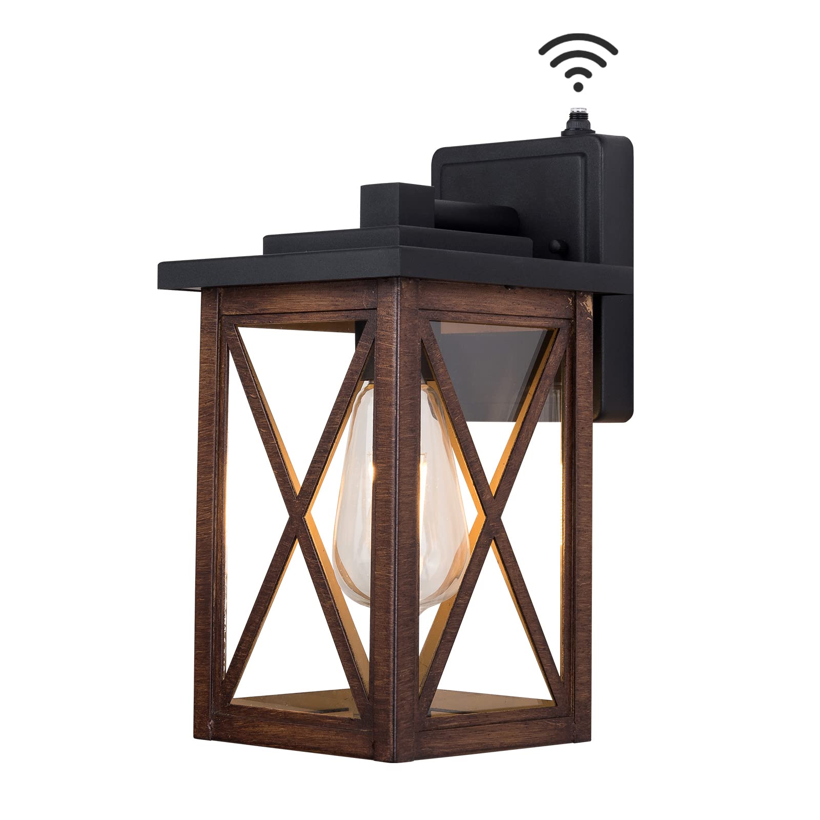 DANBEE Dusk to Dawn Sensor Outdoor Wall Light Fixture,Exterior Light Fixtures Wall Mount Wall Sconce,Waterproof Wall Lantern Porch Light with Clear Glass Shade for Garage Doorway House