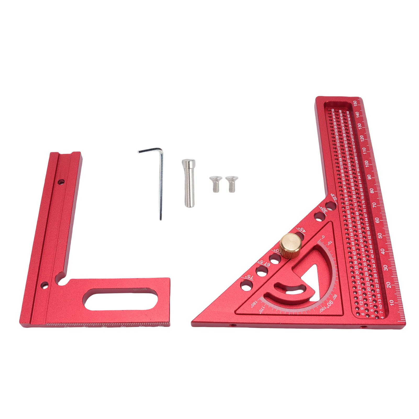 Righello di Misurazione Multiangolo 3D, Goniometro Quadrato Regolabile per la Lavorazione del Legno 0-180°, Righello Triangolare in Lega di Alluminio, Strumento di Layout Ad Alta Precisione