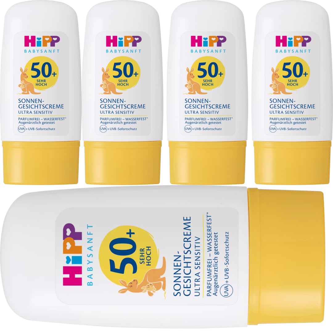 Mit Pufai Überraschungsgeschenk, Sonnencreme Gesicht Kids, ultra sensitiv Sonnenschutzmittel Sun Sonnencreme LSF 50+ 30 Mililiter x 5 STÜCK