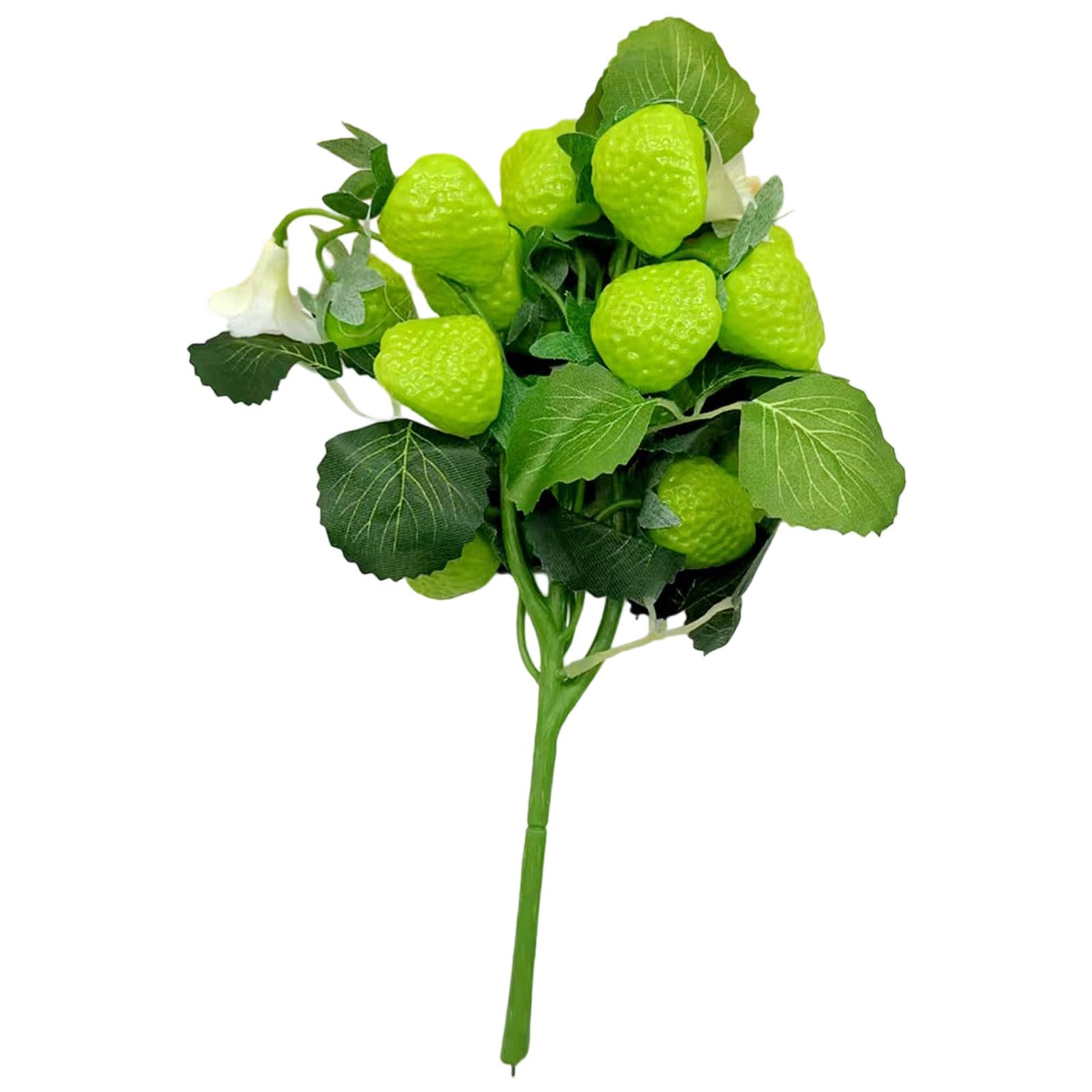 Woedpez Artificial Strawberry Branch Table Decor for Year-Round Celebrations Home Party Centerpiece Fake Strawberry Cluster Branch