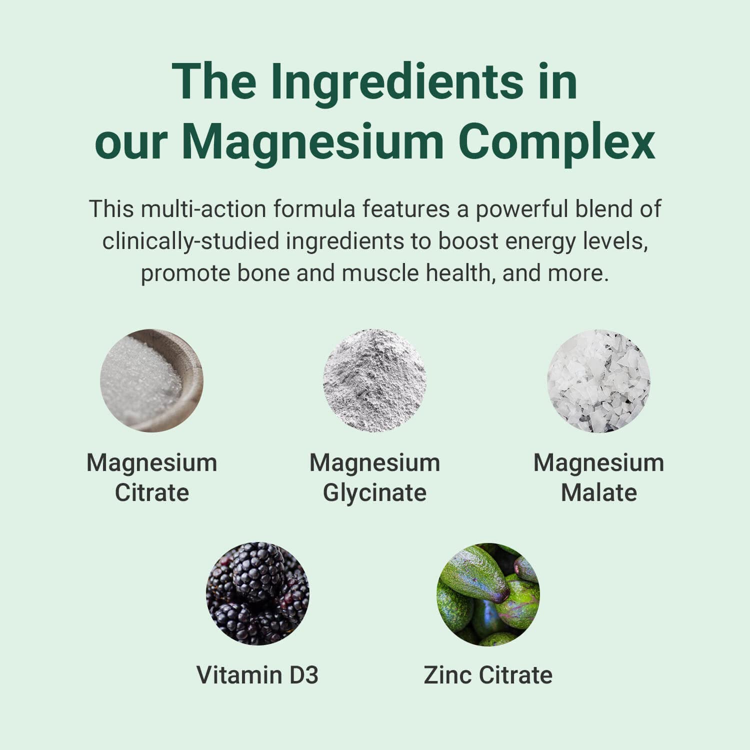 Hey Nutrition Magnesium Complex High Strength 205mg Supplement with