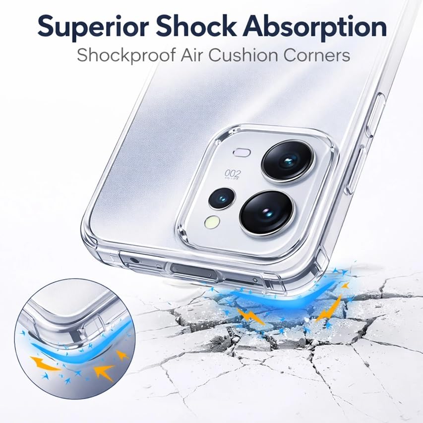 Image of REALCASE Silicone Back Cover Case, Scratch Resistant Protective Crystal Clear Transparent Shock Proof Back Cover Case for Realme 16 Pro Plus 5G