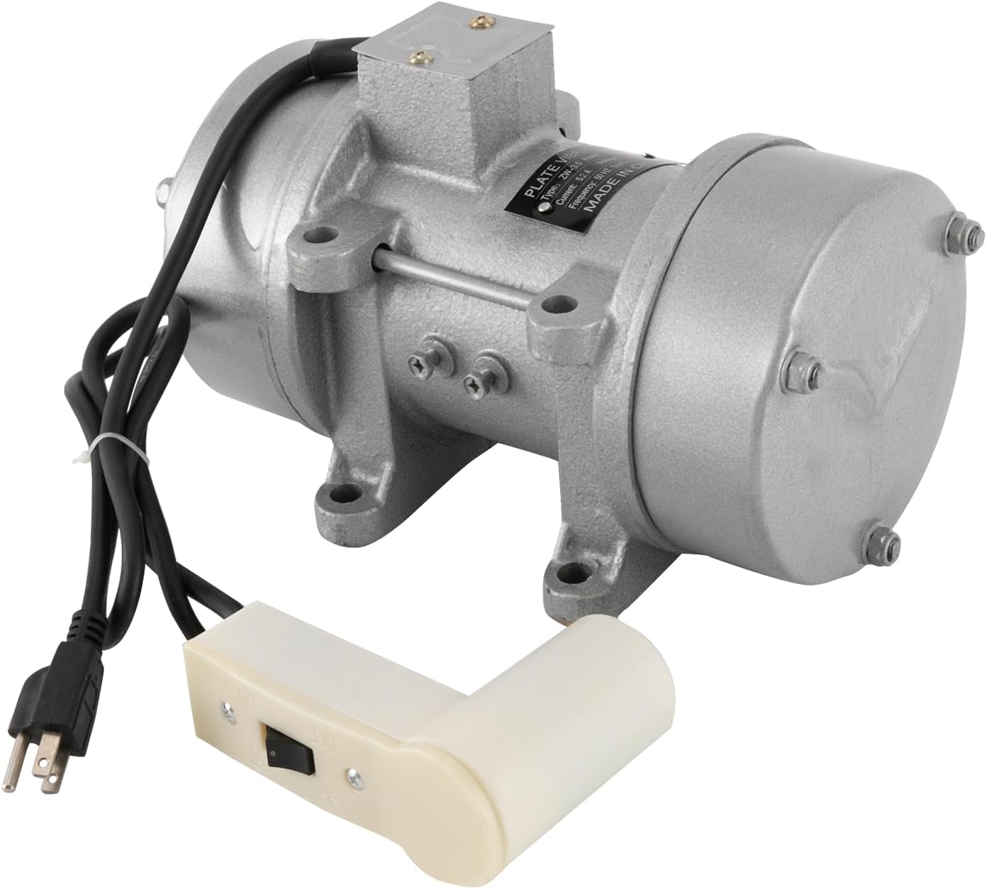 Concrete Vibrator, 750W Power Concrete Vibrators 350KGF Vibrating Motor with 3.28FT Power Cable, Aluminum Concrete Vibrating Tool Silver 110V/50Hz 2840 RPM