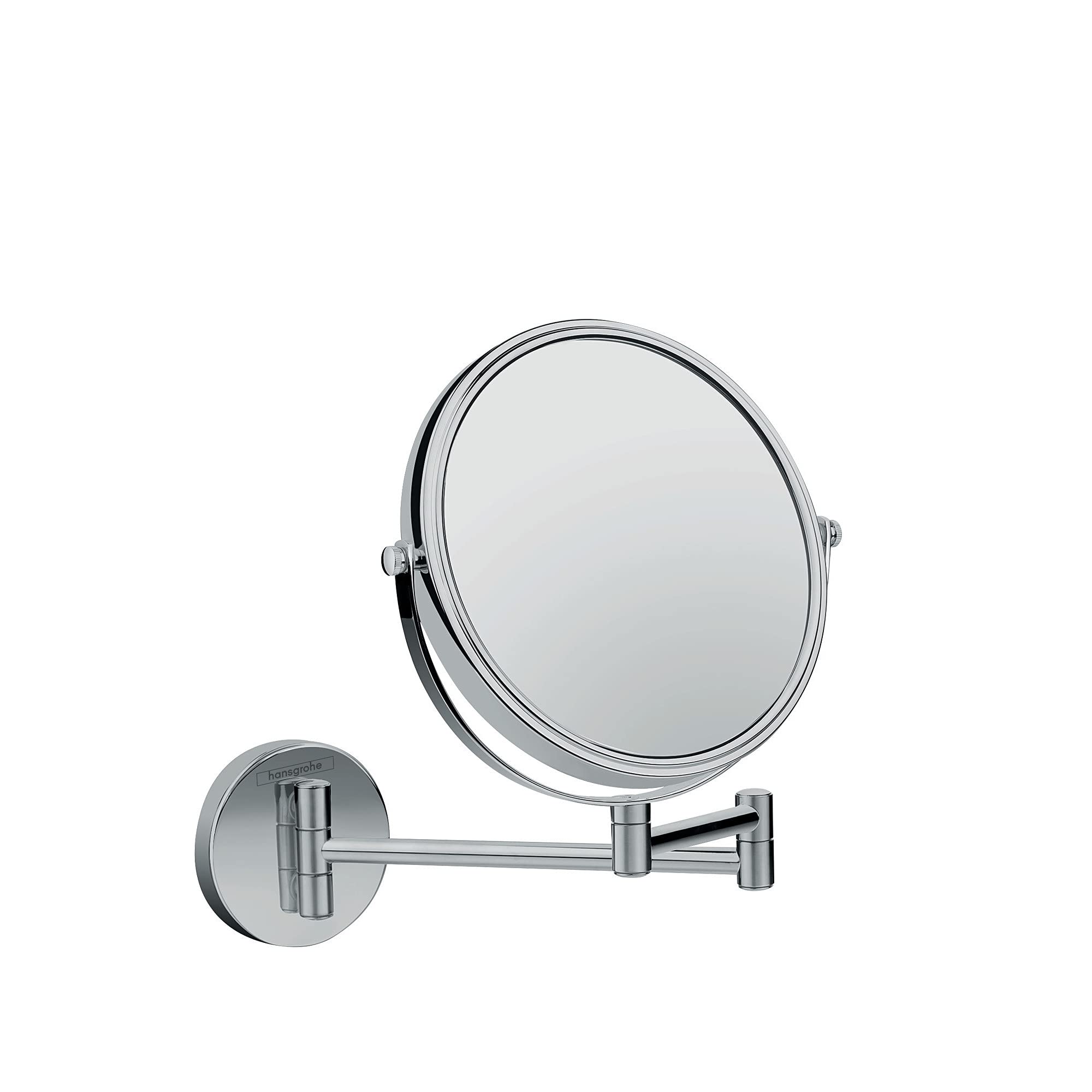 hansgrohe Pull-Out Shaving Mirror 7-inch Mirror in Chrome, 73561000