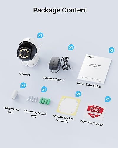 Miniatura 9 de ZOSI C296 Cámara de seguridad WiFi PT con cable 4K 8MP para exteriores, cámara inalámbrica PanTilt con detección facial de vehículo de persona AI,