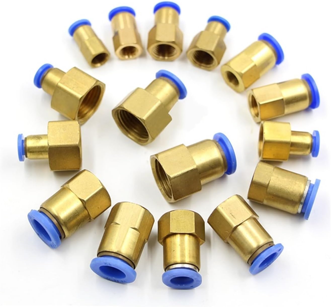 Air Pipe Fitting 10mm 12mm 8mm 6mm Hose Tube 1/8" 3/8" 1/2" BSPT 1/4" Female Thread Brass Pneumatic Connector Quick Joint Fitting(2.8)