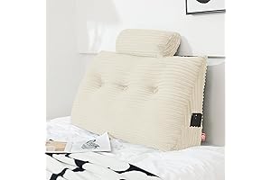 Headboard Wedge Pillow Set: Twin Wedge Pillow with Neck Roll Pillow, Soft...