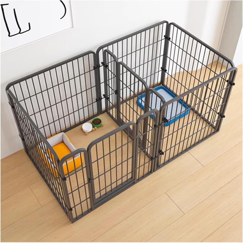 Box per animali domestici resistente con porta, facile da montare, con struttura in metallo, per animali di piccola e media taglia