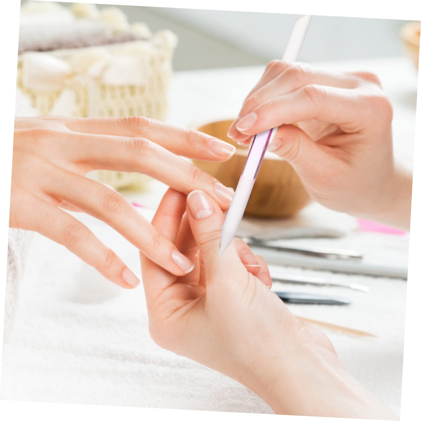 Beaupretty 15piezas Limas De Uñas De Vidrio Herramientas De Manicura Estilizadas Pulido y Limpieza De Uñas Diseño Compacto y Portátil Transparente