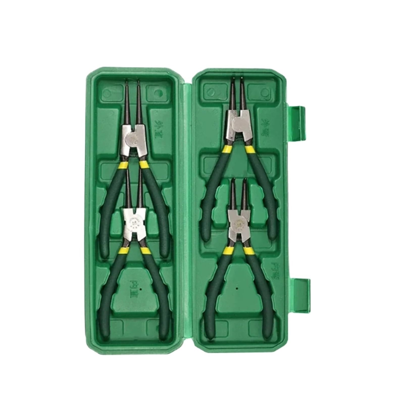 Set Di 4 Pinze for Anelli Elastici Da 7 Pollici, A Becco Lungo, Piegato, Interno Ed Esterno, Strumento Di Rimozione Dell'anello Elastico Di Fissaggio
