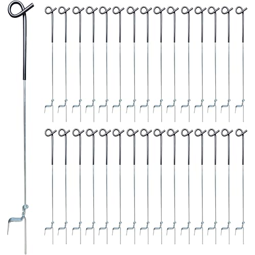 ARIFARO Step in Fence Post 41 Inch Pig Tail Step-in Fence Post,Electric Fencing Post,Metal Fence Post for Control of Most Animals Pack of 30,Black