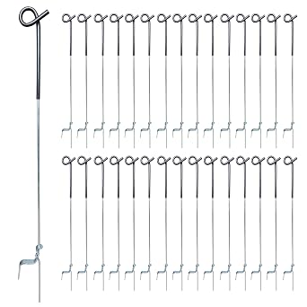 ARIFARO 30Pack Step in Fence Post 41 Inch Pig Tail Step-in Fence Post,Electric Fencing Post,Metal Garden Fencing for Pasture Boundary,Black